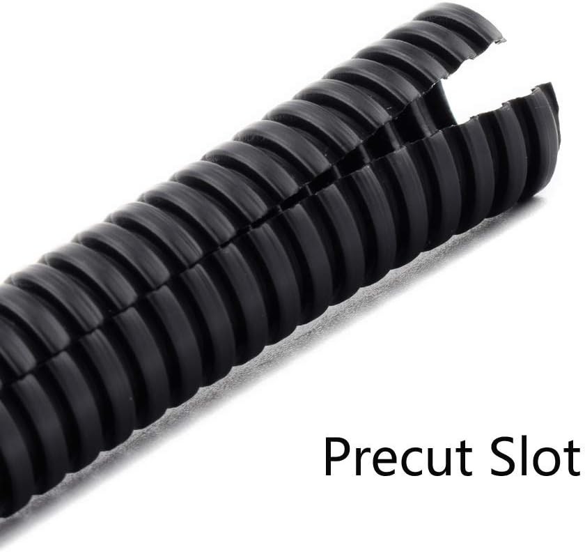 100 FT 1/4” Wire Loom Split Tubing Auto Wire Conduit Flexible Cover all size