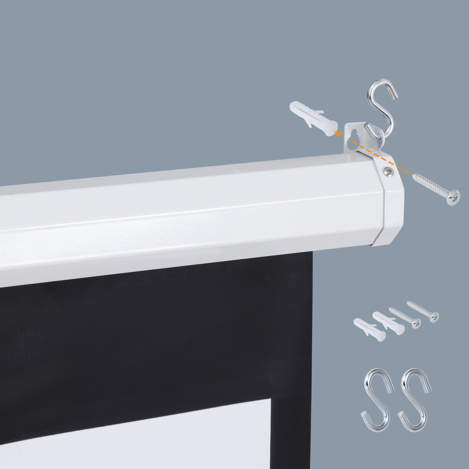 120» Projector Screen Projection Screen Manual Pull Down HD Screen 1:1 Format