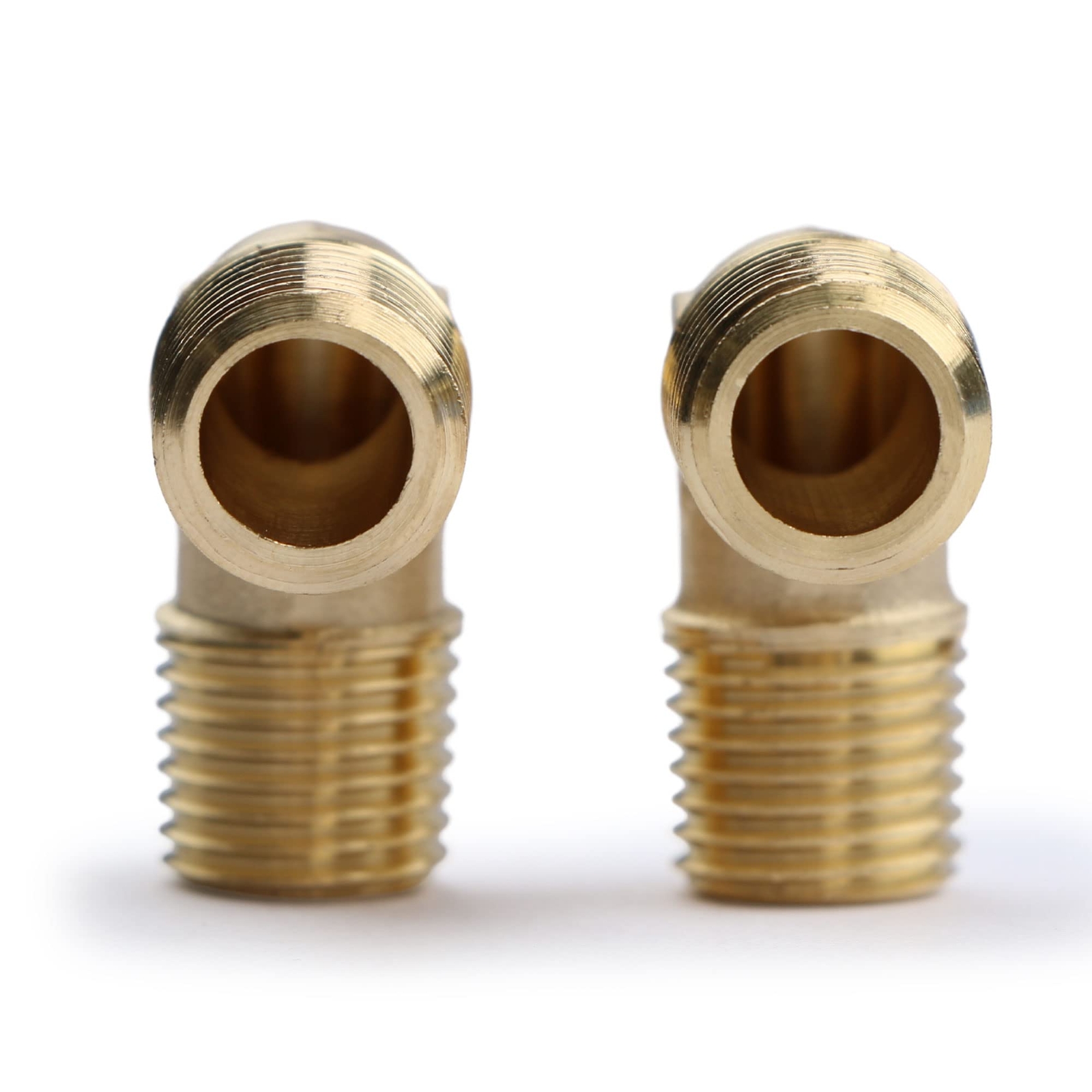 U.S. Solid 90 Degree Elbow Brass Fitting NPT 1/4″ Male x 1/4″ Male, 2pcs