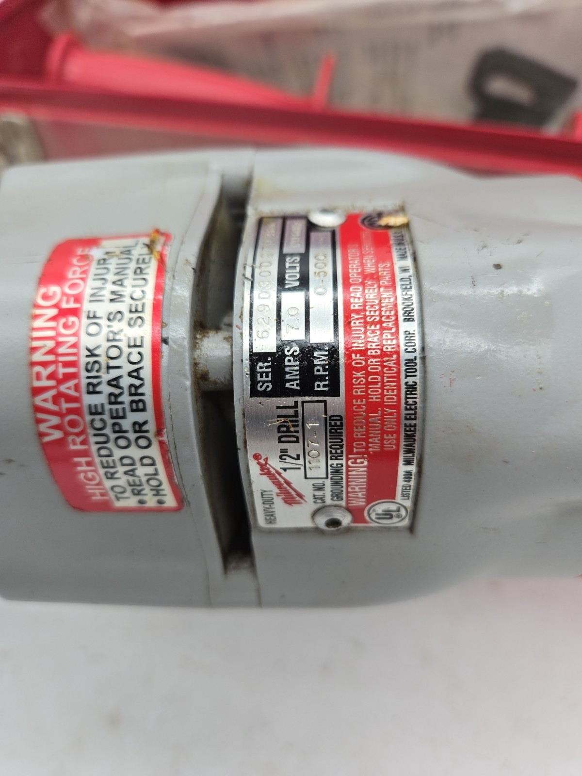 Milwaukee 1/2″ Two Speed Drill 48-06-2871 With Right Angle Drive 1107-1 (1CN)