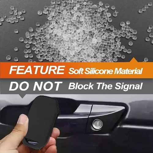 Silicone Key Fob Cover for Remote Key Protection – Black or Red Car Accessory
