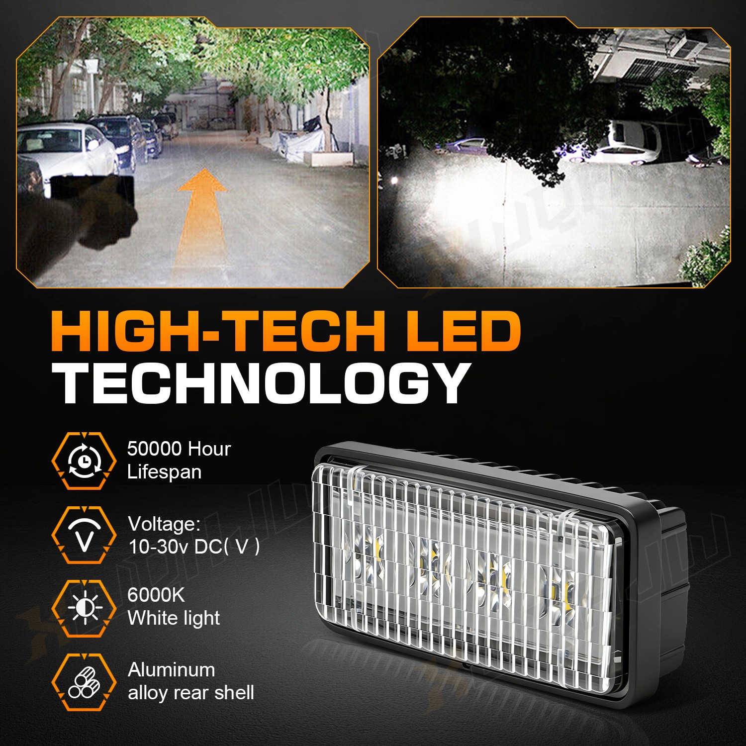 4X LED Upper Cab Lights for Deere 8310T,8410T,7510,7610,6210,6310,6300,6400