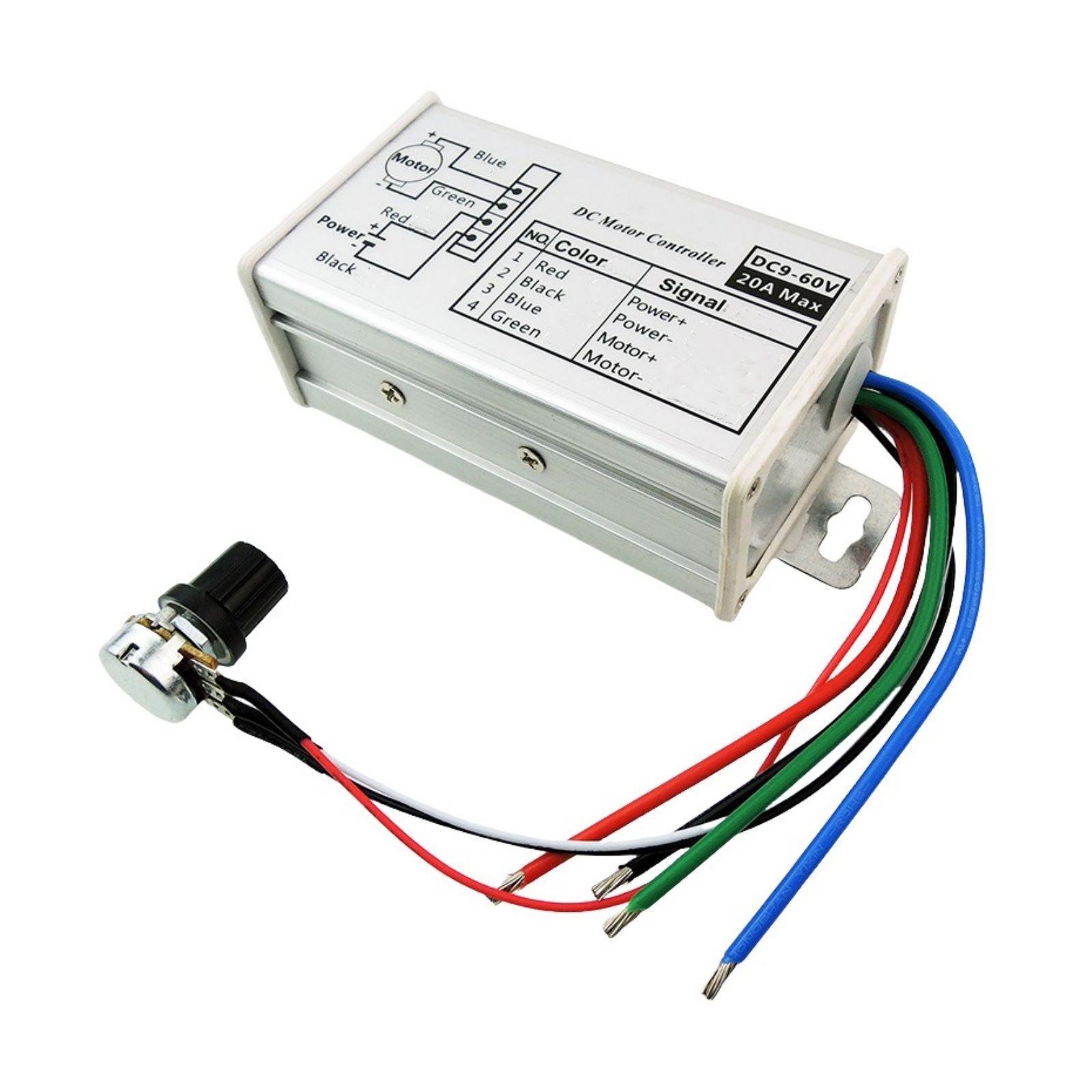 25kHz PWM DC Motor Speed Controller With 5% to 100% speed regulation range