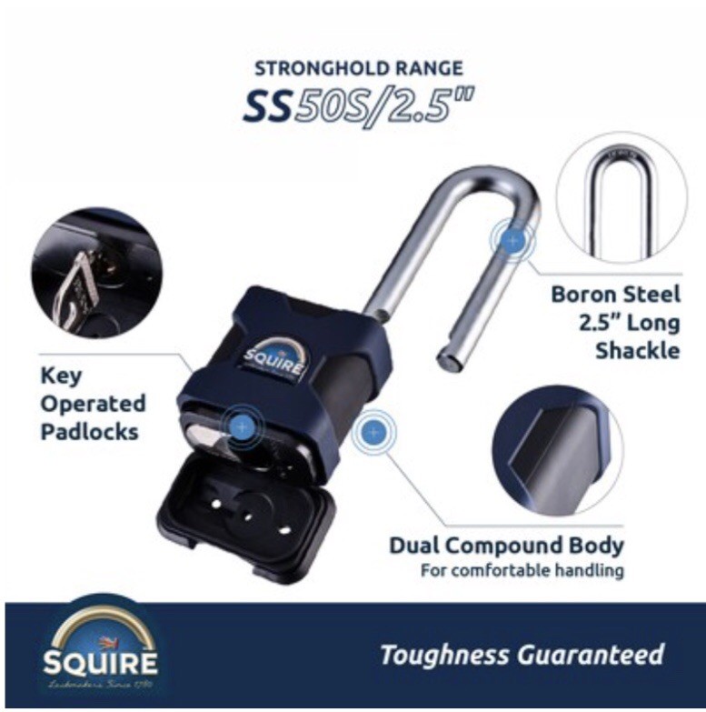 Squire Locks Stronghold Keyed Padlock, 1-7/8-in Wide x 2-3/4-in Shackle