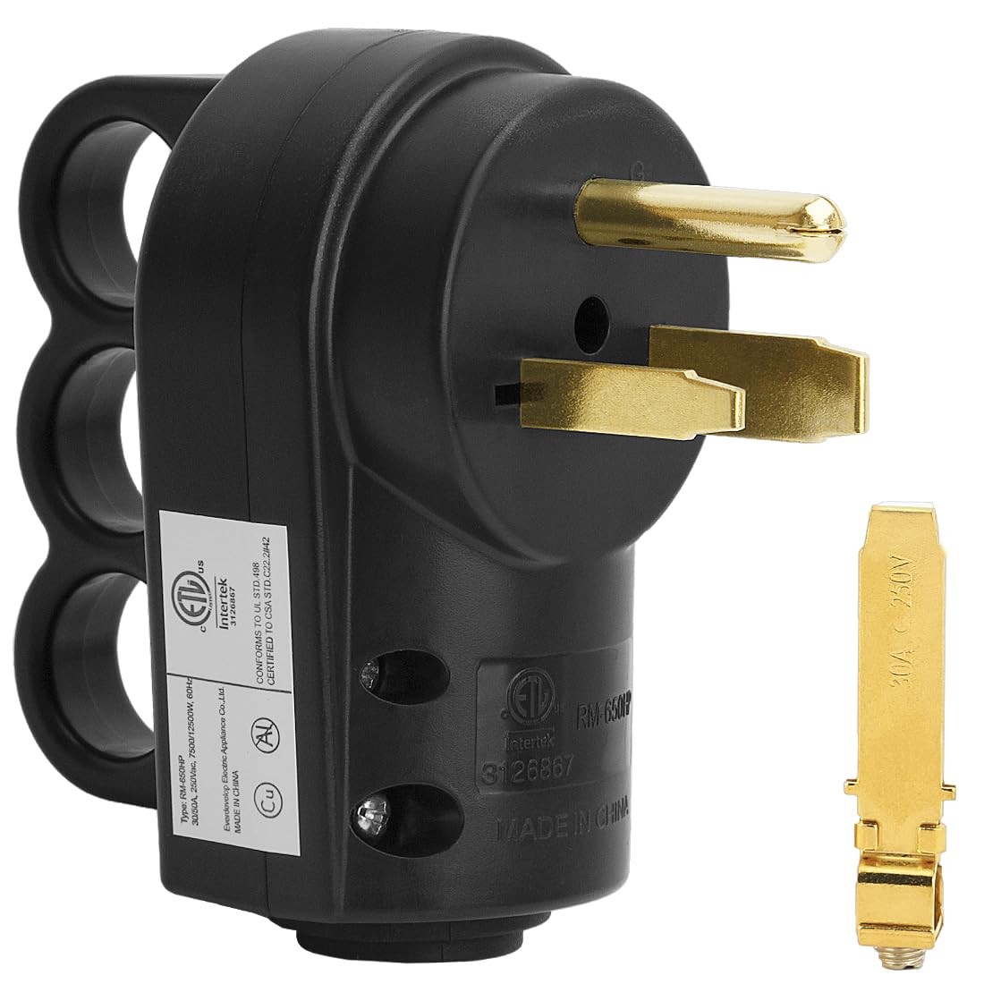 2-in-1 Nema 6-50P/6-30P Welder Plug, ETL Listed, 30A/50A 250V, Black, 3-Prong…