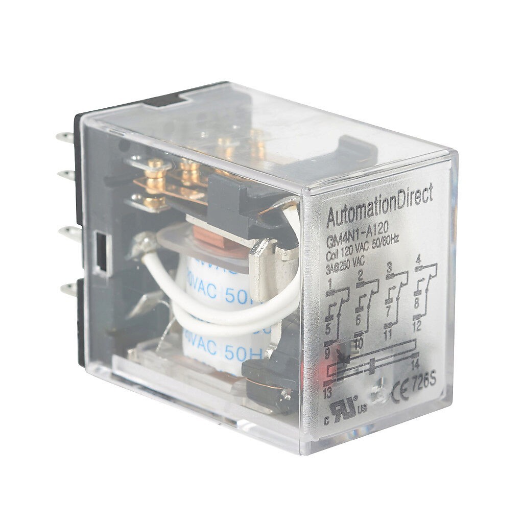 AutomationDirect QM4N1-A120 Plug-In Relay 110/120VAC 4PDT 14-Pin Indicator