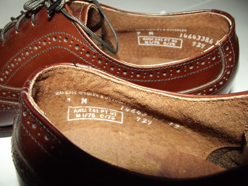 Iron Age Safety Shoes Mens9M Brown Leather Wingtip Steel Toe Oil Proof Bostonian
