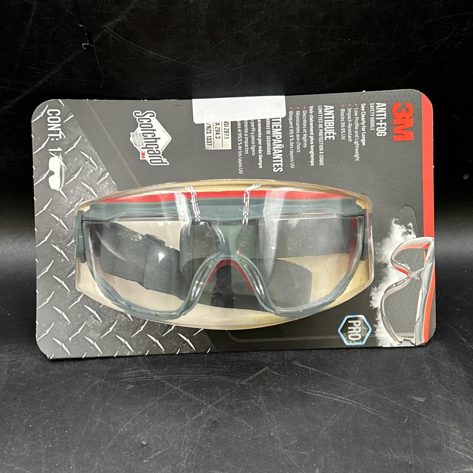 3M Scotchgard Anti-Fog Safety Goggles PRO Gray / Red with Clear Lens