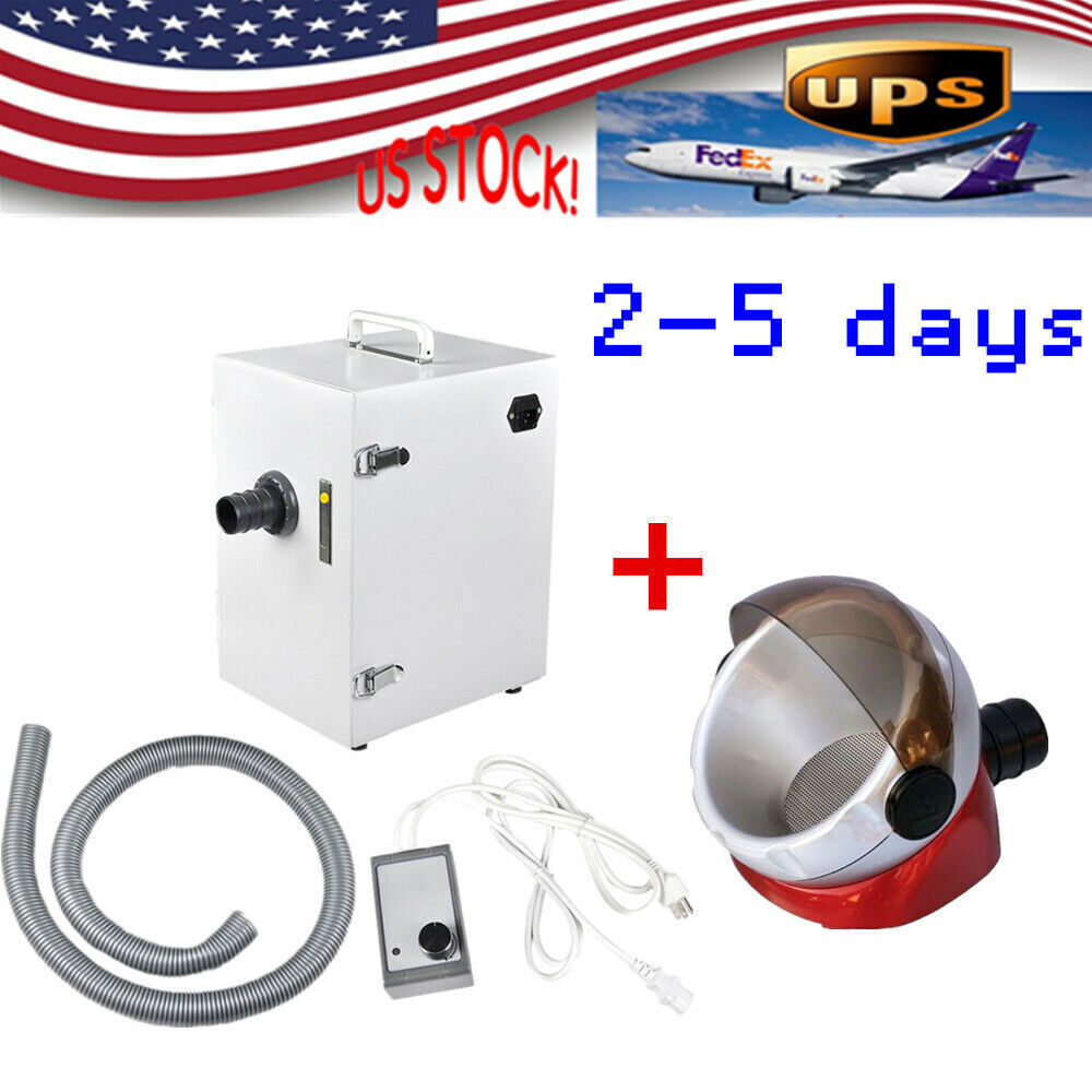 Dental Lab 110V 370W Single-Row Dust Collector Vacuum With Portable Suction Base