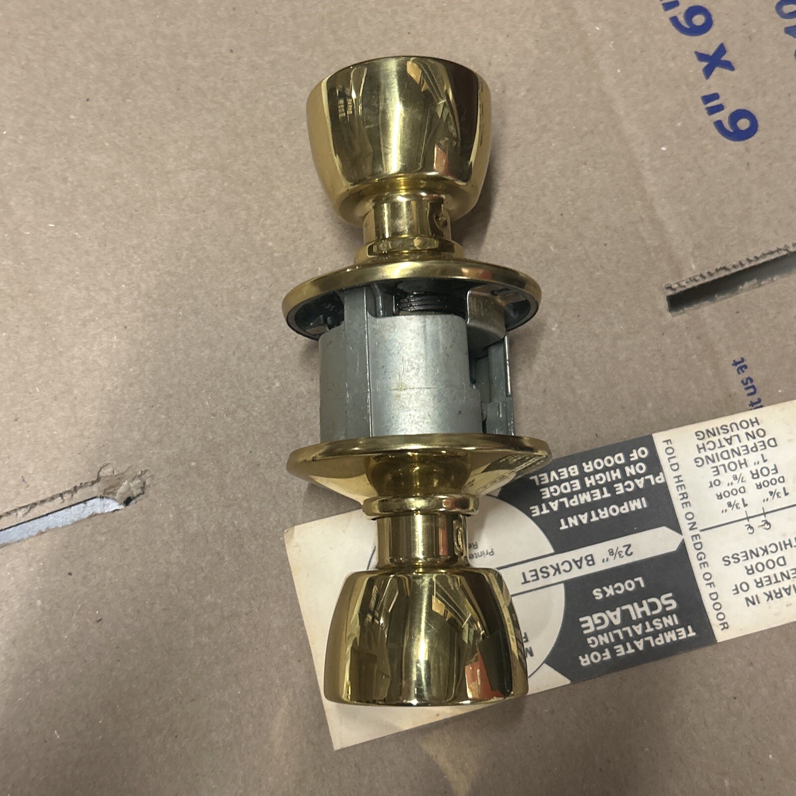 Schlage F40 BEL 605 Bell Bright Brass Privacy Bed Bath Door Knob Bathroom
