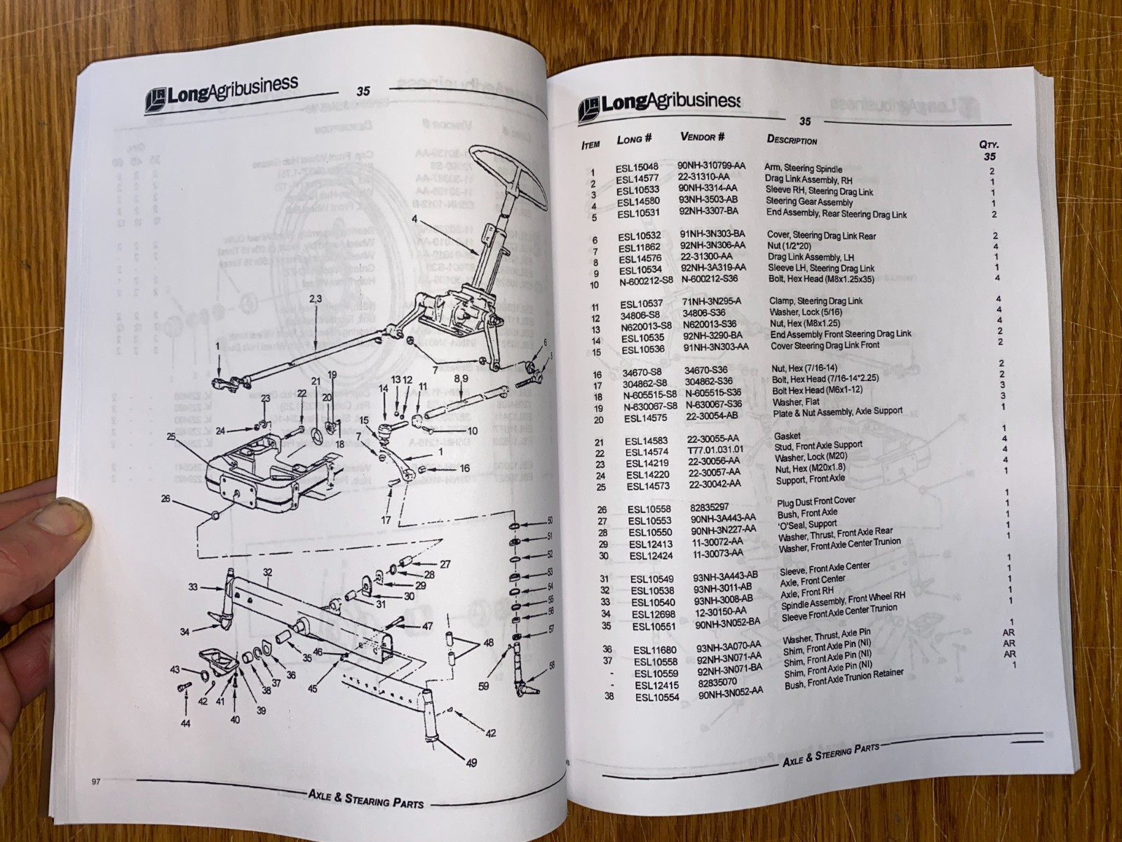 Tractor Service Parts Manual Fits FarmTrac 35, 45, 60 Tractor- Printed
