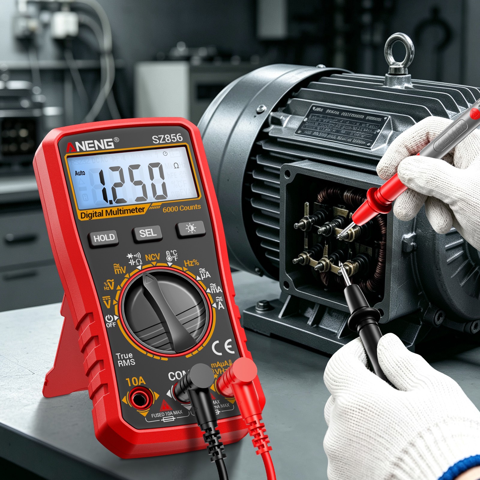 ANENG SZ856 True RMS Digital Multimeter 6000 Counts AC DC Voltage Amp Ohm Tester