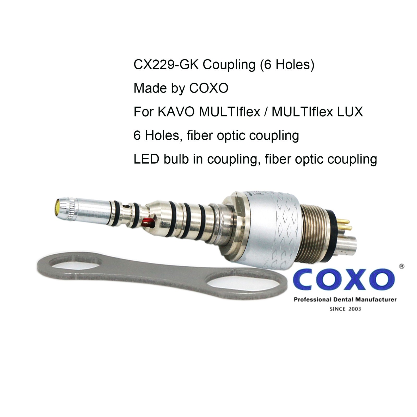 COXO Dental High Speed Handpiece Fiber Optic For 4/6 Hole KAVO MULTIflex Coupler