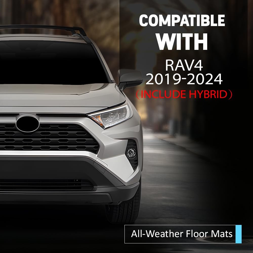 TPE Floor Mats Toyota RAV4 2019-2024 Hybrid 1st 2nd Row All Weather Protection