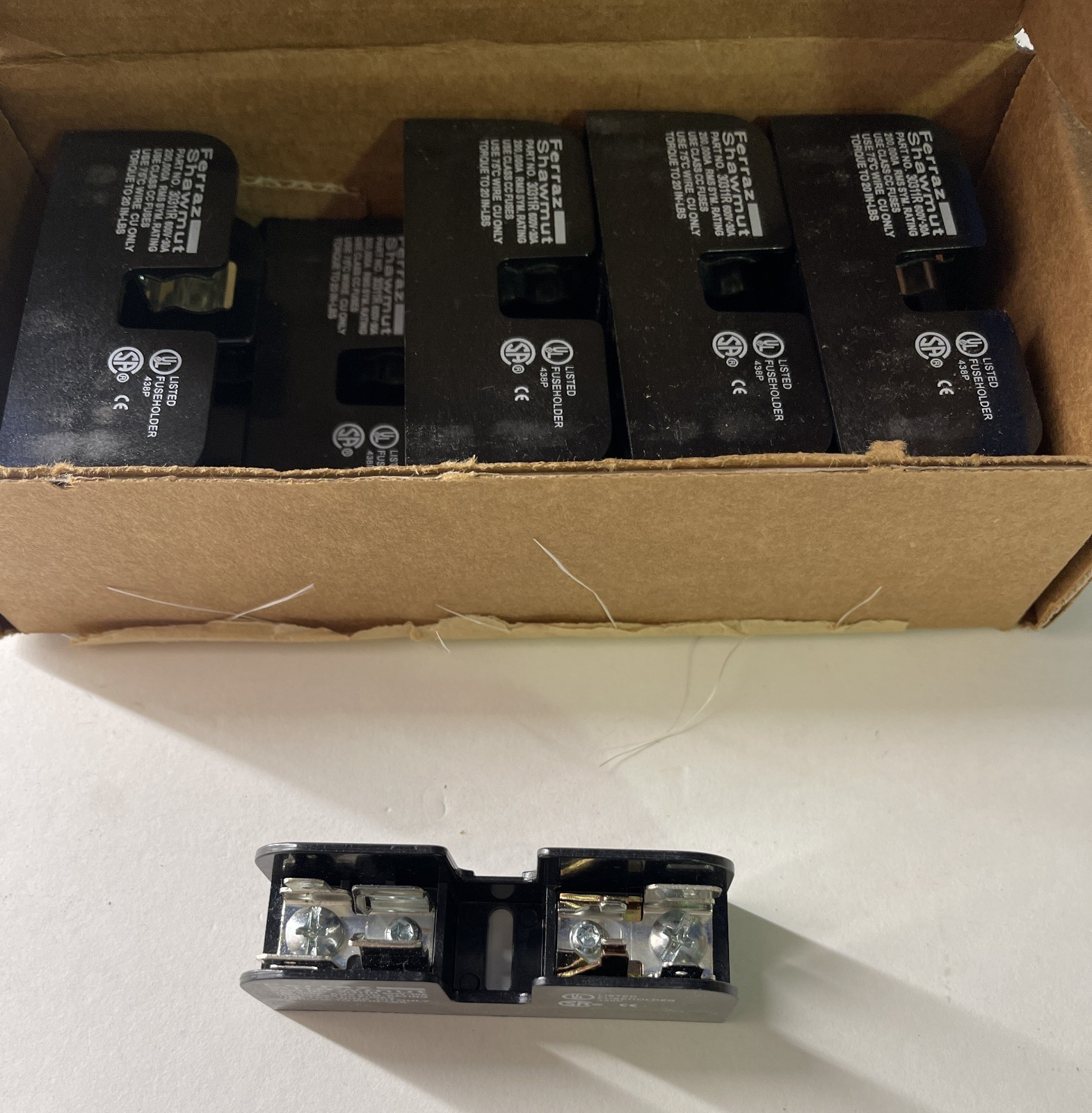 New 2-pcs of Ferraz Shawmut 30311R 600V 30A Fuse Holder