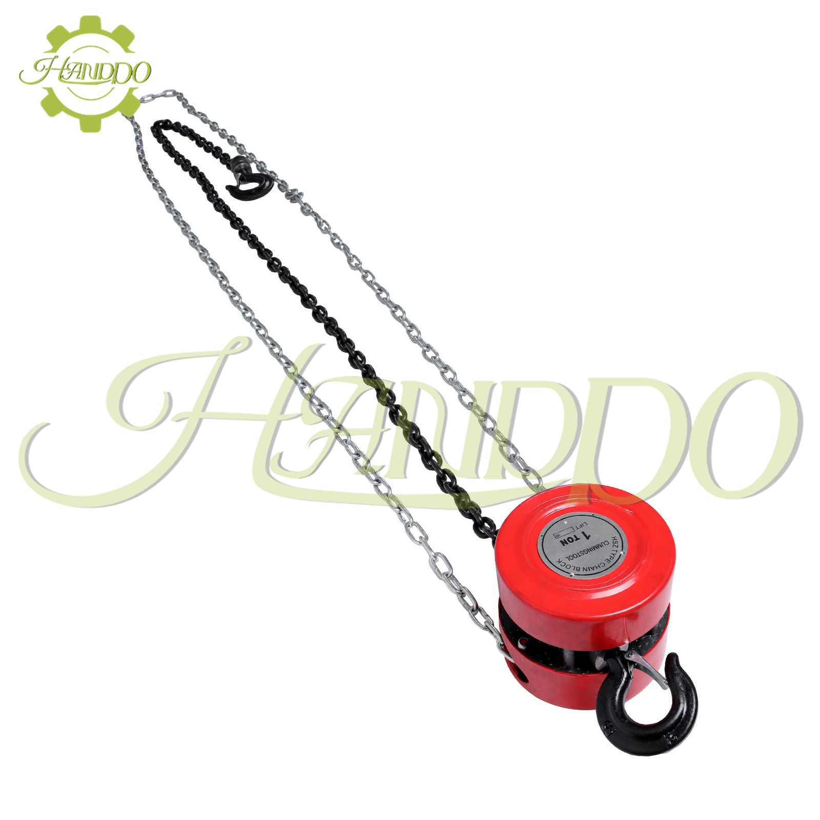 Hand Chain Hoist 1 Ton 2200 Lbs Capacity 7 Feet/2.1m with 2 Heavy Duty Hooks