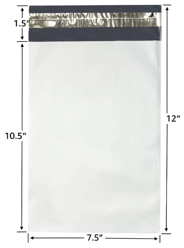 2000-Pack 7.5×10.5″ White Poly Mailers Self Seal Shipping Bags 2.5 Ml Tear Proof