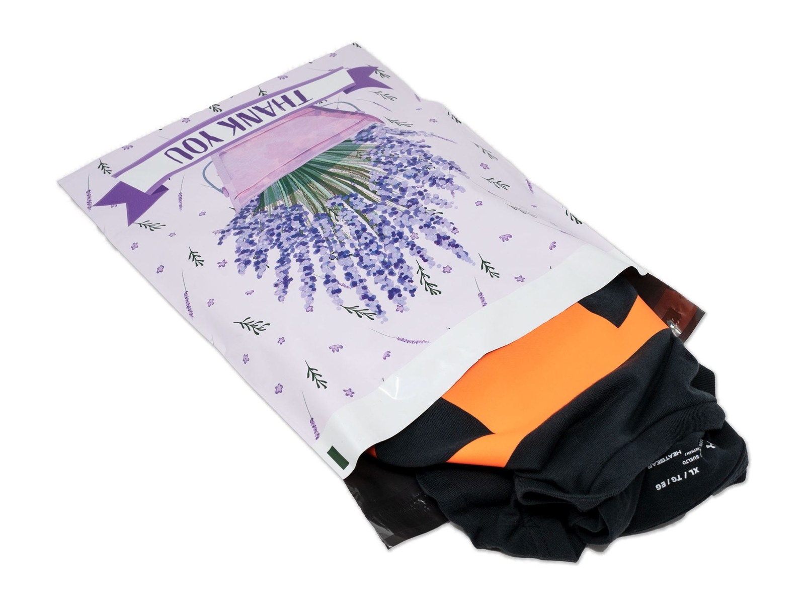 10×13 Lavender Plant Thank you Poly Mailers, Self Sealing Purple Spring Summer M