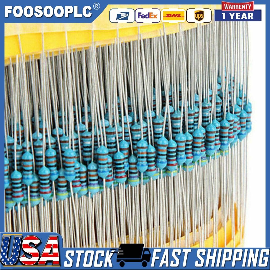 600pcs 30 Values 1/4W Metal Film Resistors Resistance Assortment Kit Set 1% USA