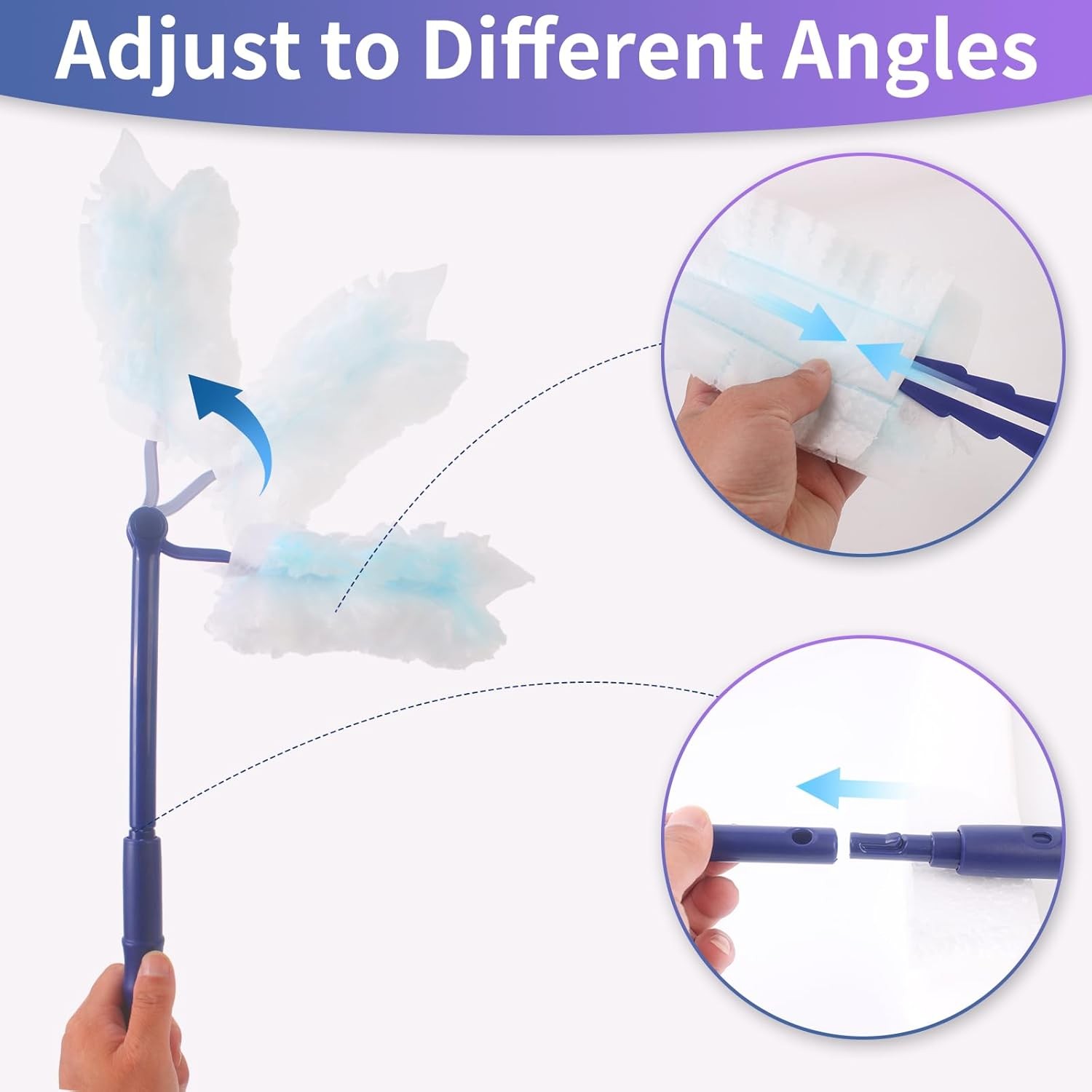 Replacement Duster Handles Compatible with Duster Refill, Extended Handle, Adjus