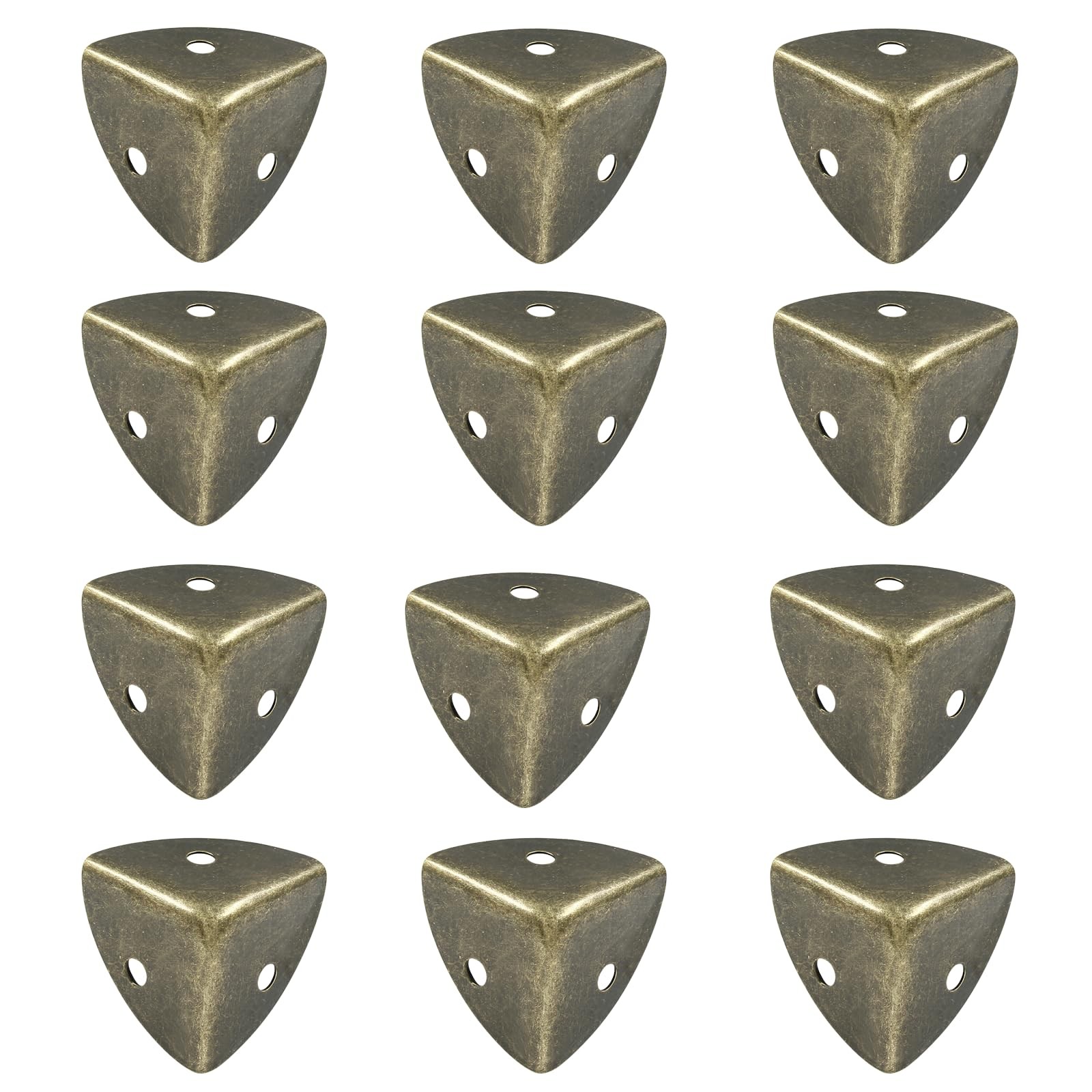 LifCratms 12Pcs Box Corner Protectors, 1″ (25mm) Metal 1″x1″x1″, Bronze