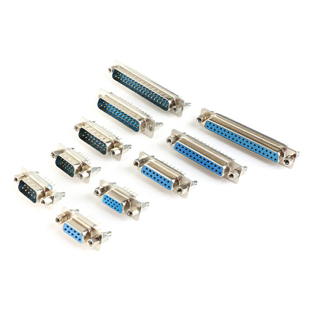 DB9 DB15 DB25 DB37 Straight Plug Male / Female Socket D-sub PCB Welded Connector