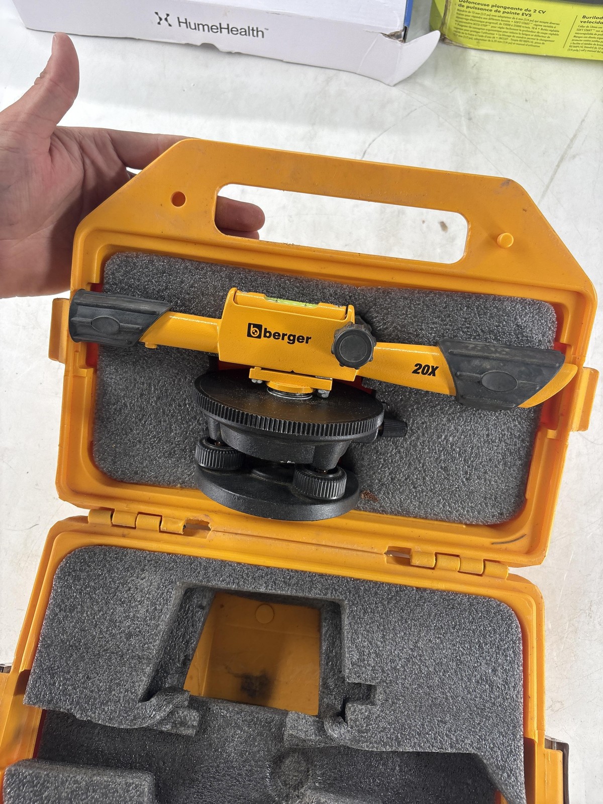 CST/berger 20X Optical Level Survey Instrument Yellow W Case Tripod Mount