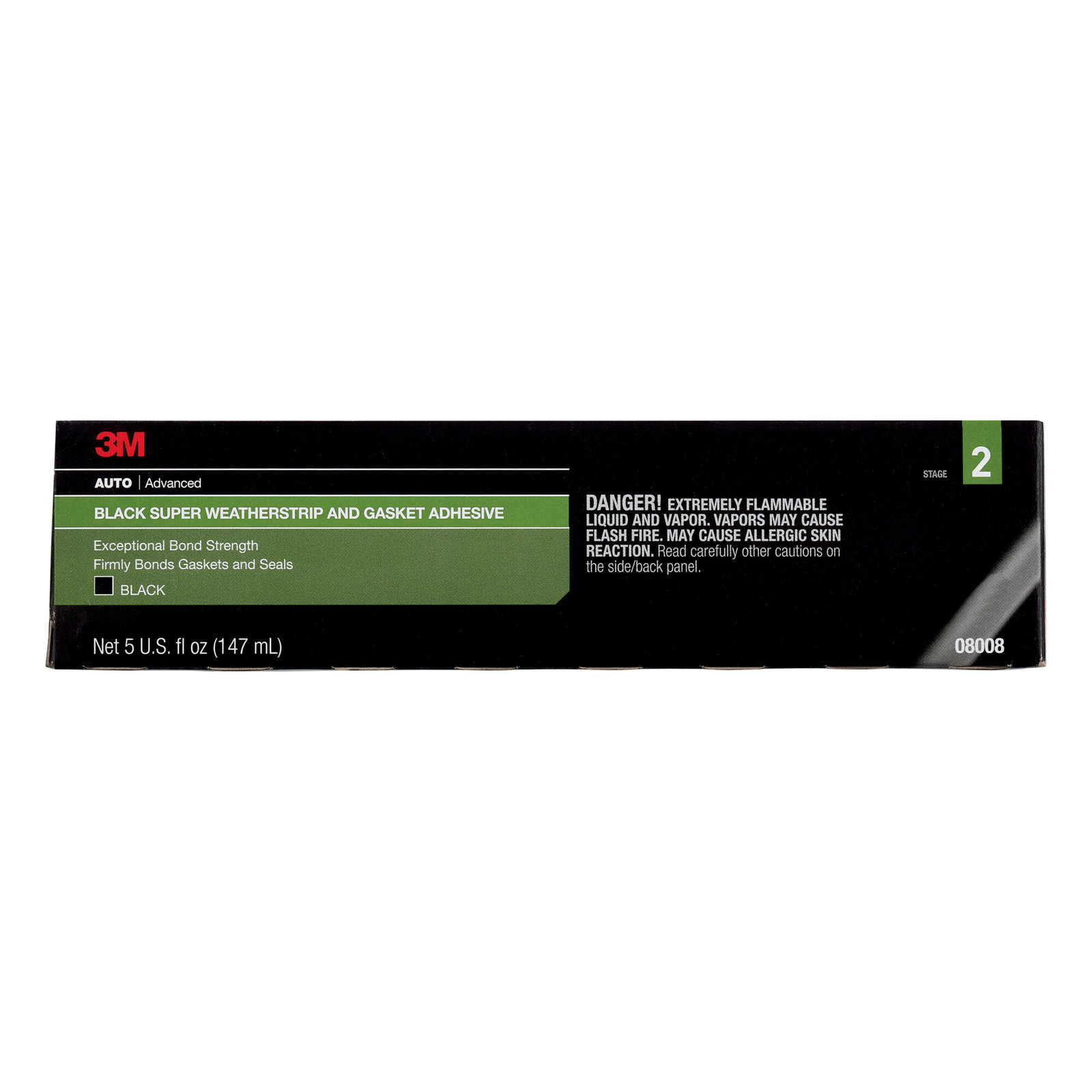 3M Black Super Weatherstrip and Gasket Adhesive, 08008, 5 fl oz, 6 percase
