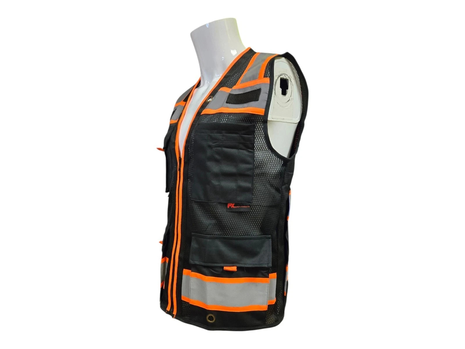 Black Hi-Vis Safety Vest With Plan/TABLET Pocket, All sizes available