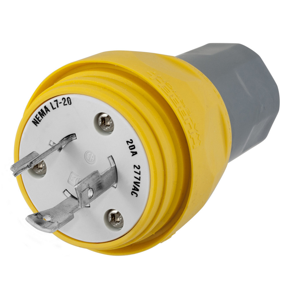 Hubbell Hbl26w49 20A Watertight Locking Plug 2P 3W 277Vac L7-20P – Male Cord End