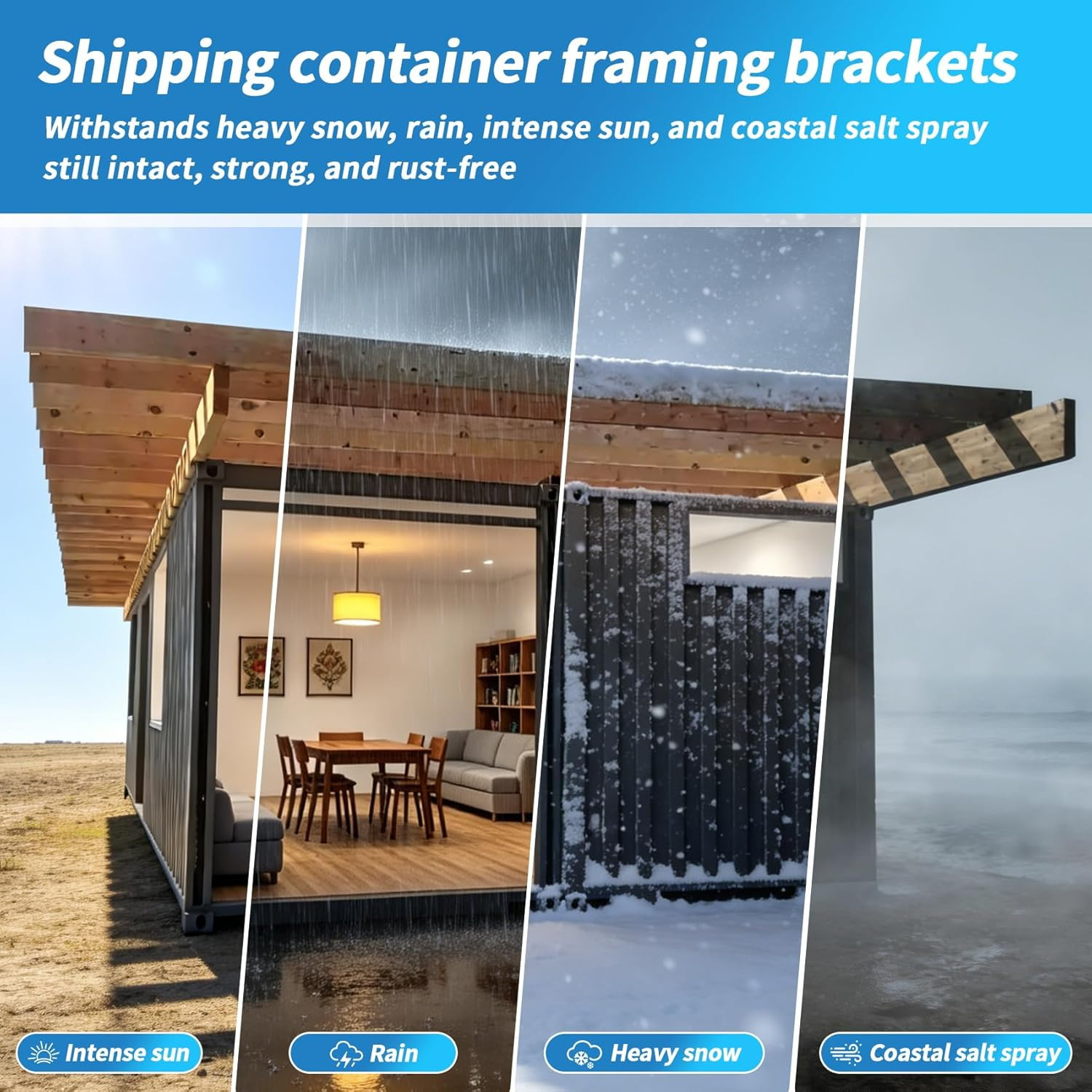 Upgraded 22PCS Wood Truss Brackets for Shipping Containers, Heavy Duty 20Ft Ship