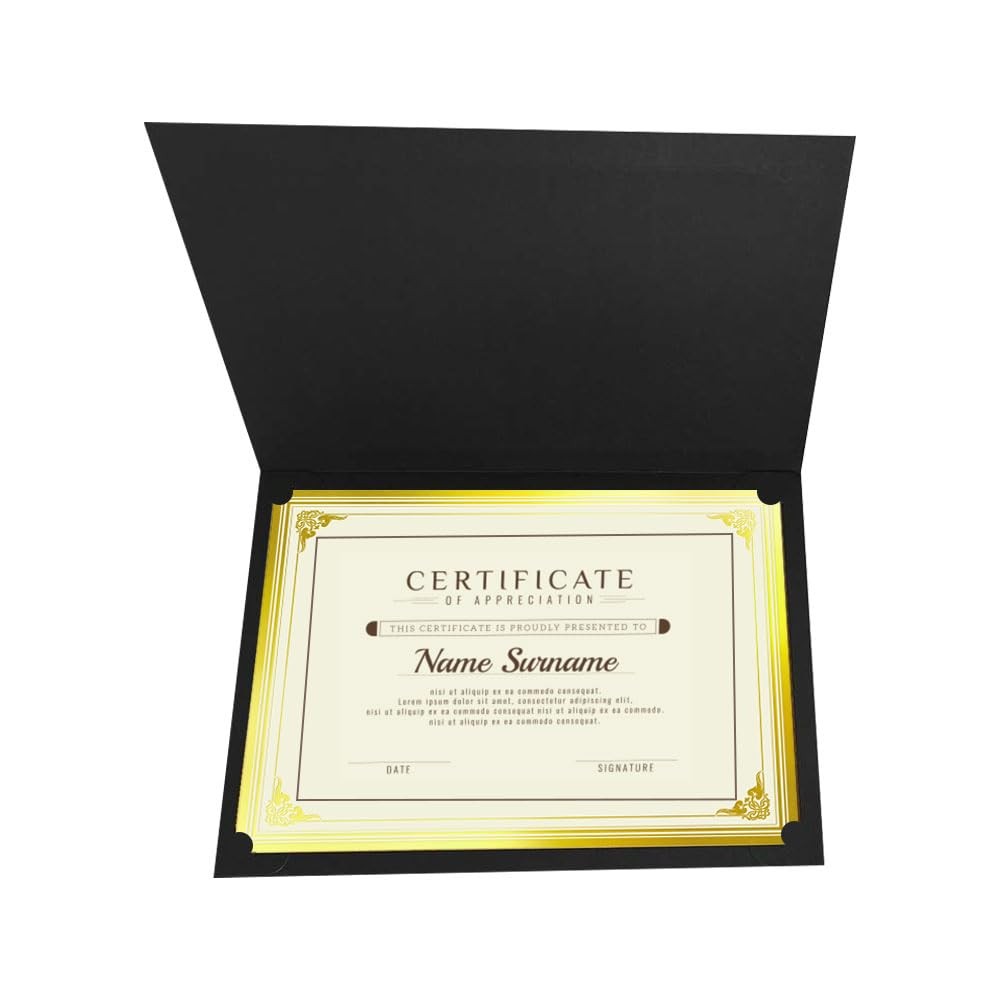 50 Sheets Certificate Papers – Blank Gold Foil Border, Letter Size 8.5×11 for…