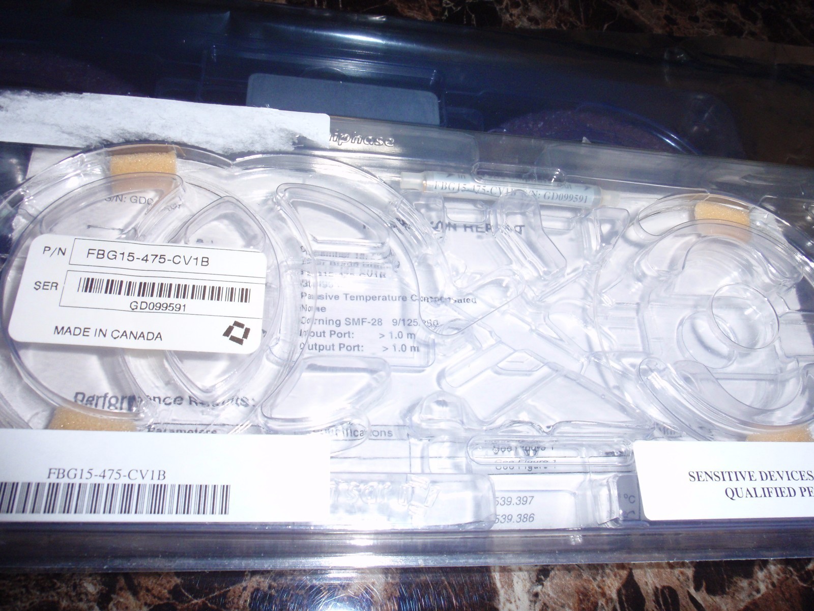 New JDSU FBG Fiber Bragg Grating Filter 50GHz Spacing Athermal Packaging Passive