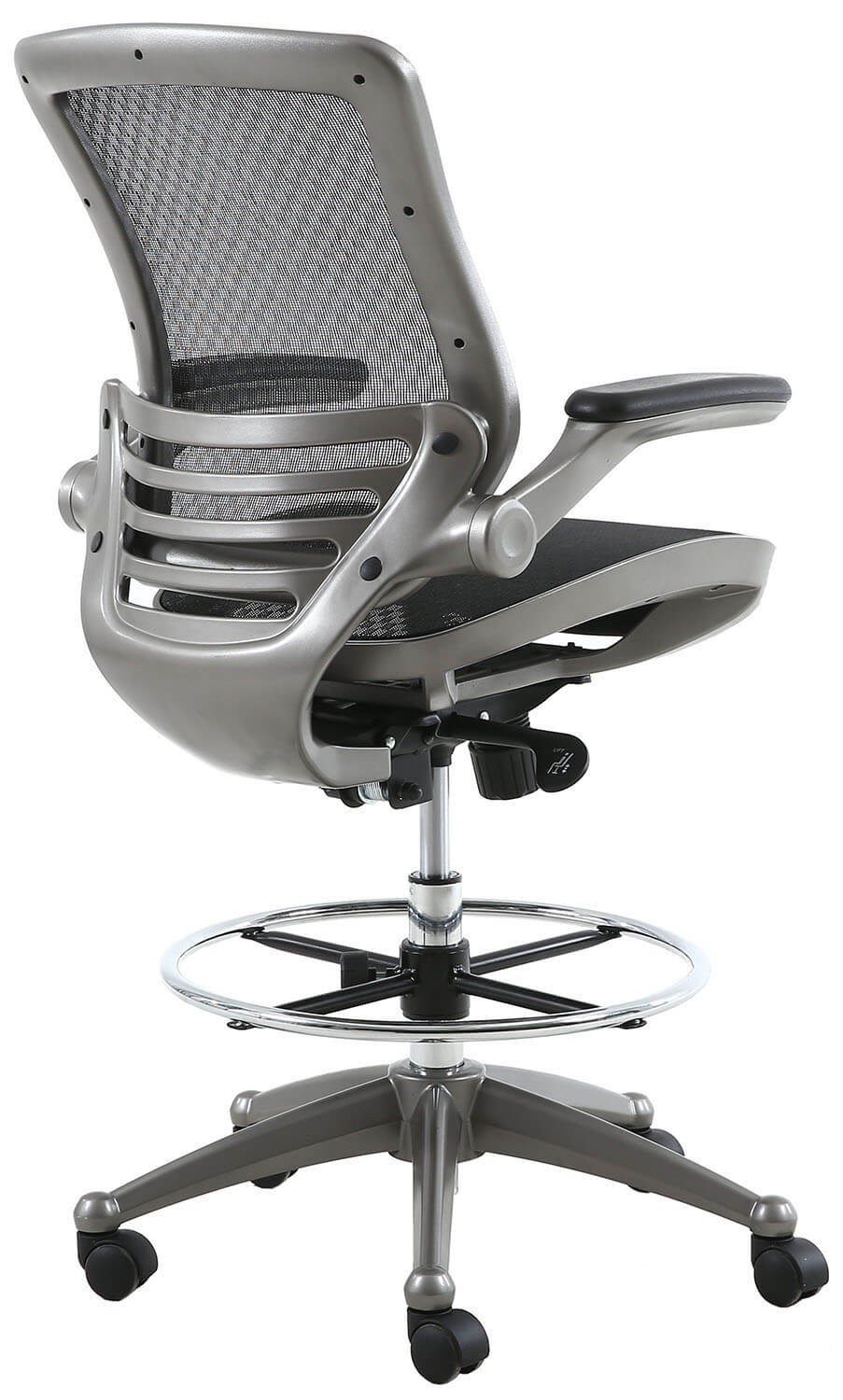 Harwick Evolve All Mesh Heavy Duty Drafting Chair – Gunmetal Finish [2250D-BK]
