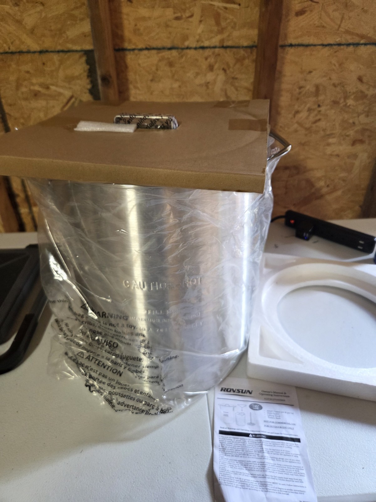 ROVSUN 30QT Turkey Fryer Pot & Seafood Boil Pot with Strainer Basket, Lid, Ho…