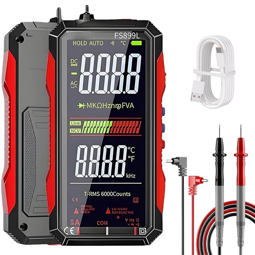 Digital Multimeter,FS899L Multimeter,USB Rechargeable Digital Multimeter W/Light