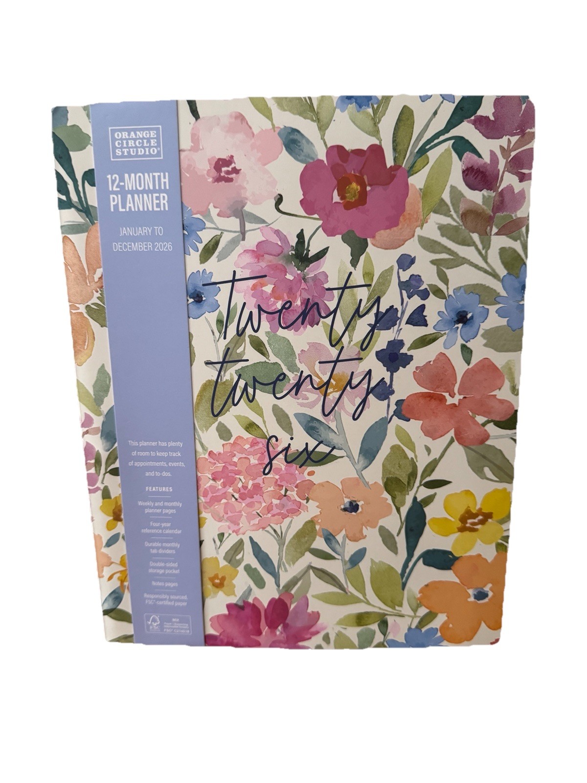 2026 Planner Orange Circle Studio 12 Months Planner Jan-Dec 2026 11×9” X- Large