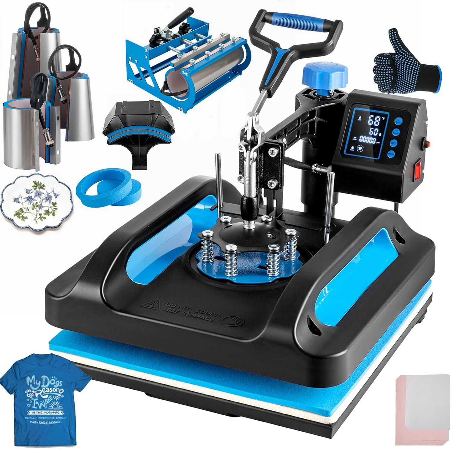 8 in 1 T-Shirt Heat Press Machine 15″x15″ Transfer Sublimation With 30OZ Tumbler
