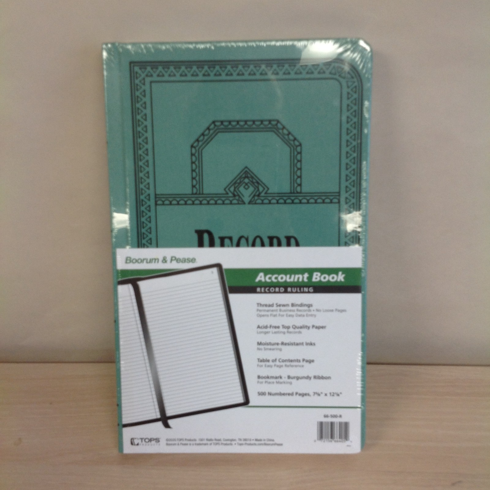 Boorum & Pease 66500R Account Record Book Record Rule 500 Pgs 12 1/8 x 7 5/8 NEW