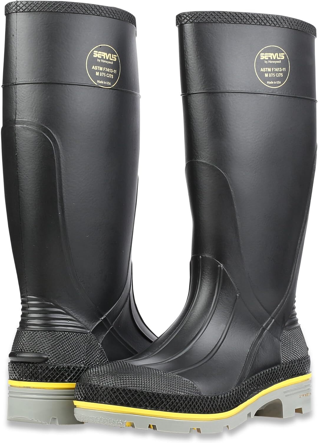 BLACK Rubber Fishing Hunting Waterproof Work Mud MENS STEEL TOE PROTECTIVE BOOTS