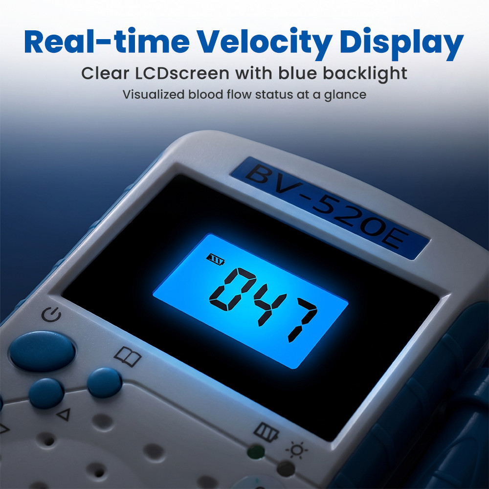 Handheld Vascular Doppler, 8.0MHz Blood Flow Velocity Meter, Portable