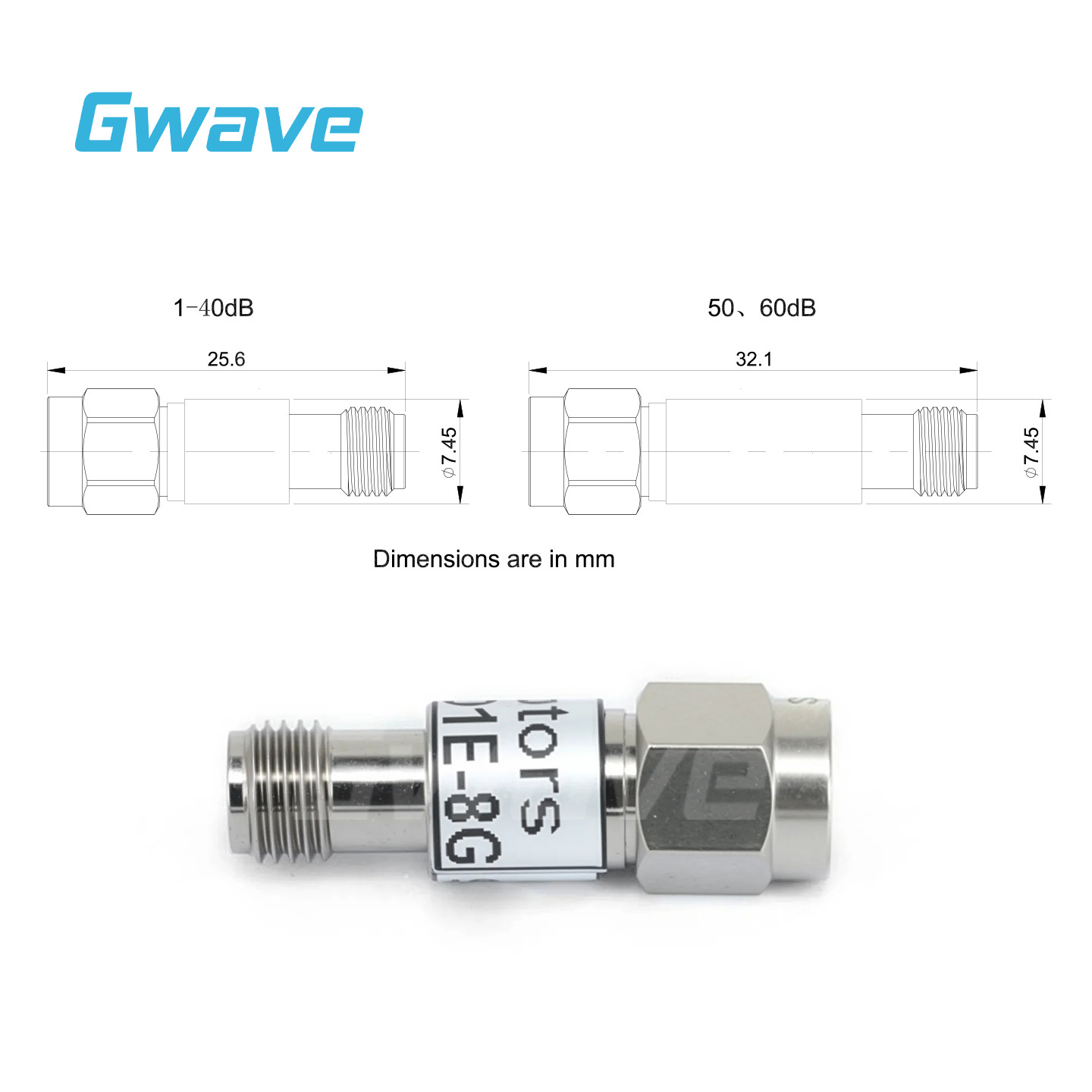SMA Fixed Attenuator with Brass Tri-Metal Plated Body | DC-8GHz