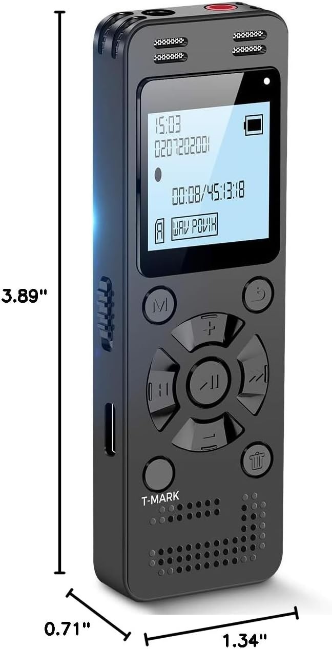 Grabadora Espia De Voz Digital 128 GB 9296 Horas De Grabacion Grabador De Audio