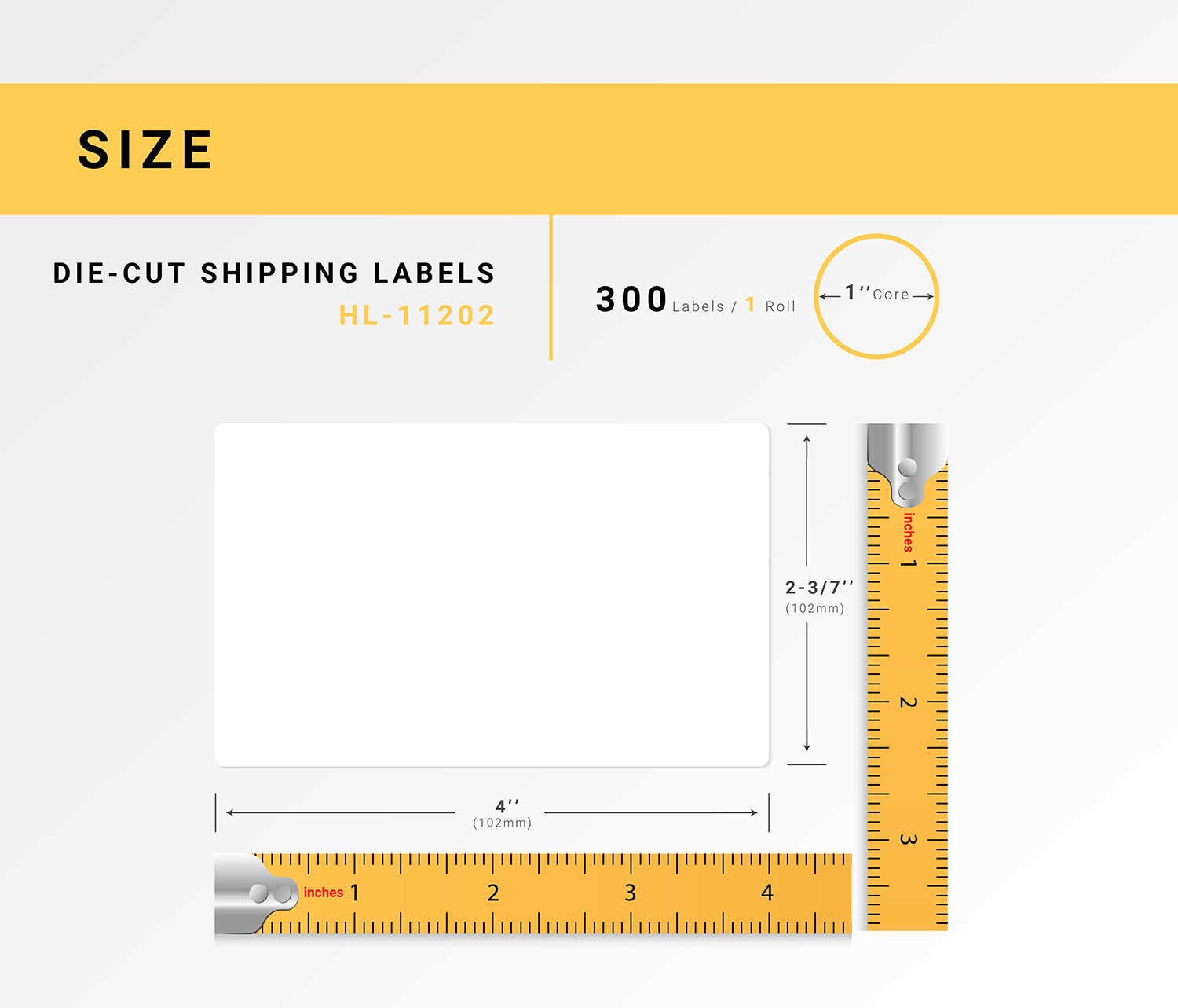 Non-OEM Fits BROTHER DK-1202 Labels (2-3/7″ x 4″) – (1) Roll of 300