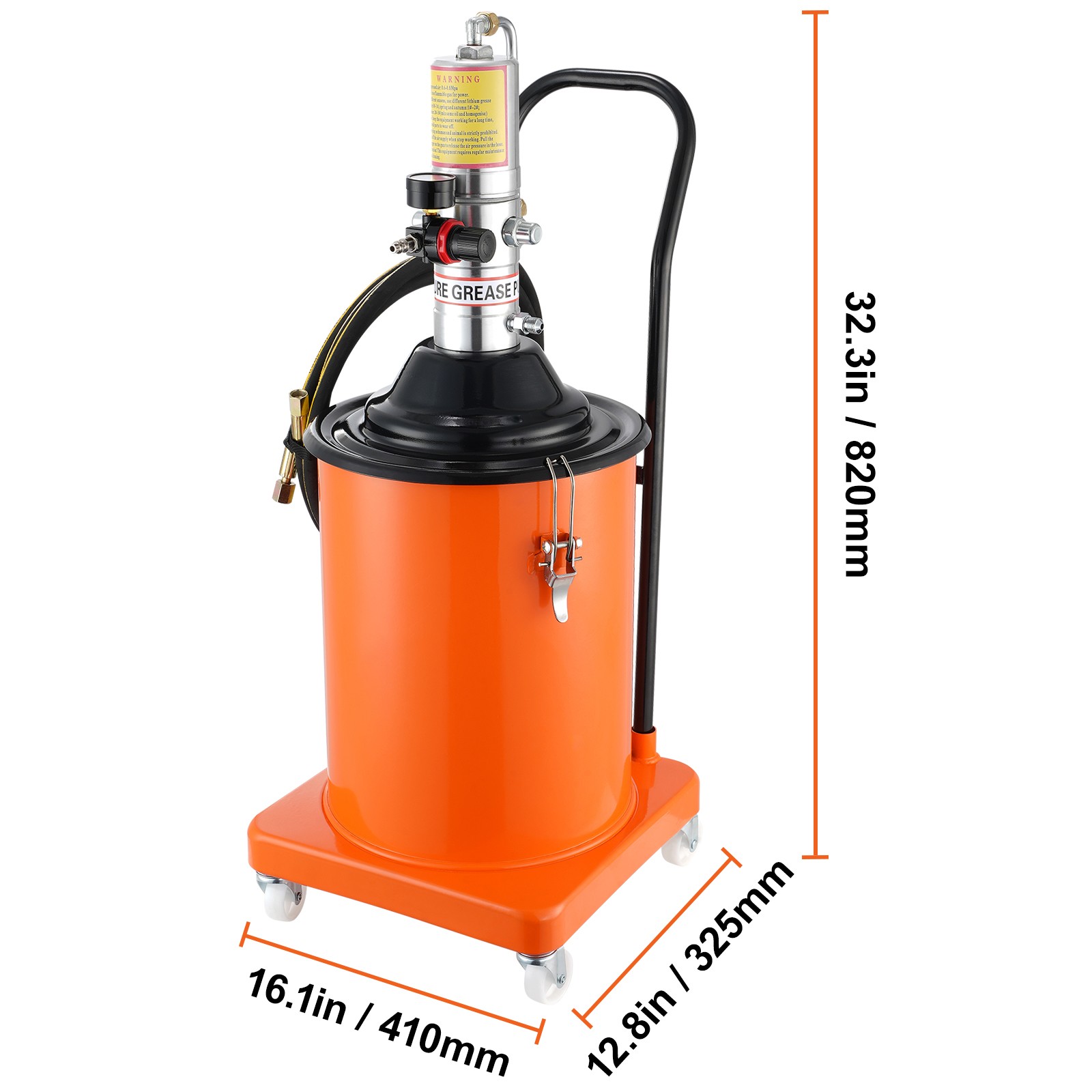 VEVOR Grease Pump Air Operated Grease Pump 5 Gallon 13 ft Hose Grease Bucket