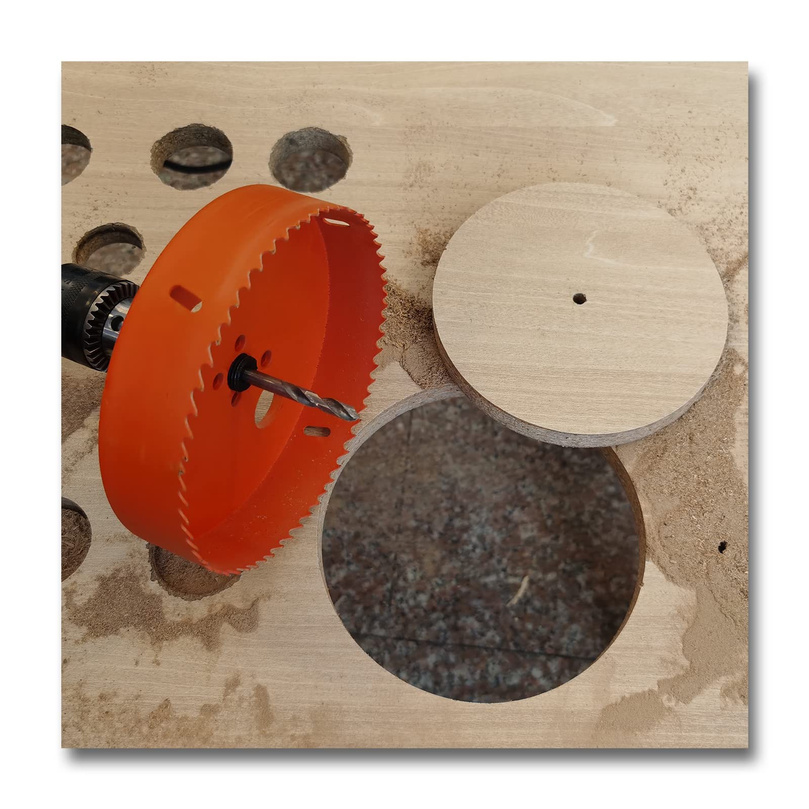 VIKITON 5-1/4 Inch Hole Saw with Arbor for Metal Wood in, Orange
