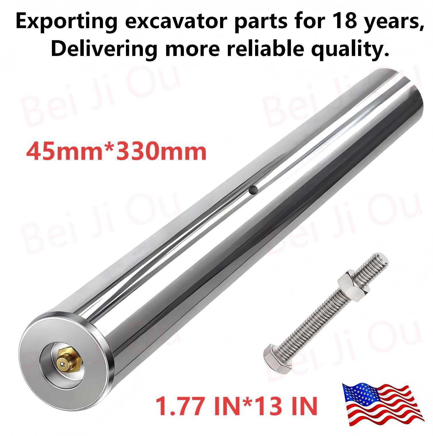 2PaiNew upgraded Excavator Universal Bucket Pin 45mm X330mm With grease nipple