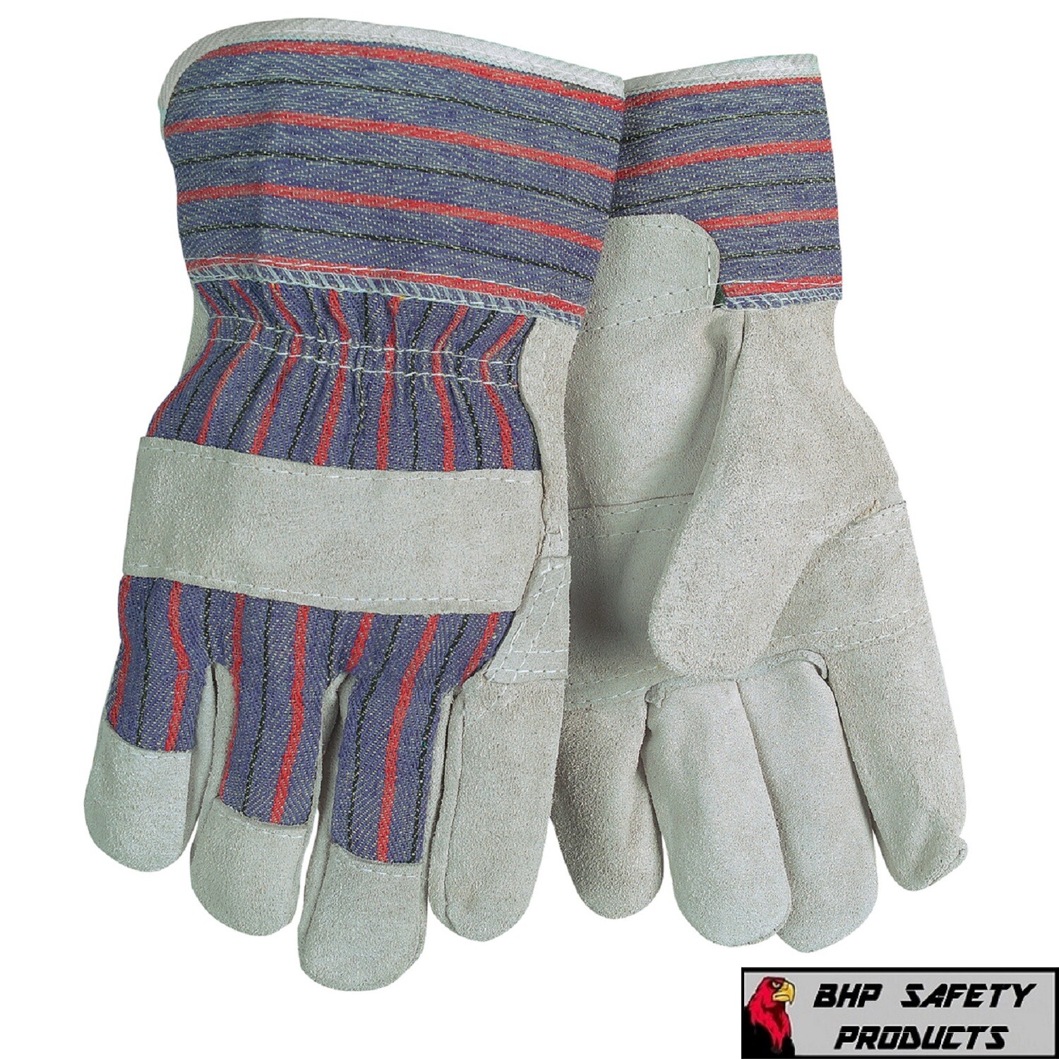 12 pairs Leather Palm Safety Split Cowhide Welding Cuff Gloves Size Large