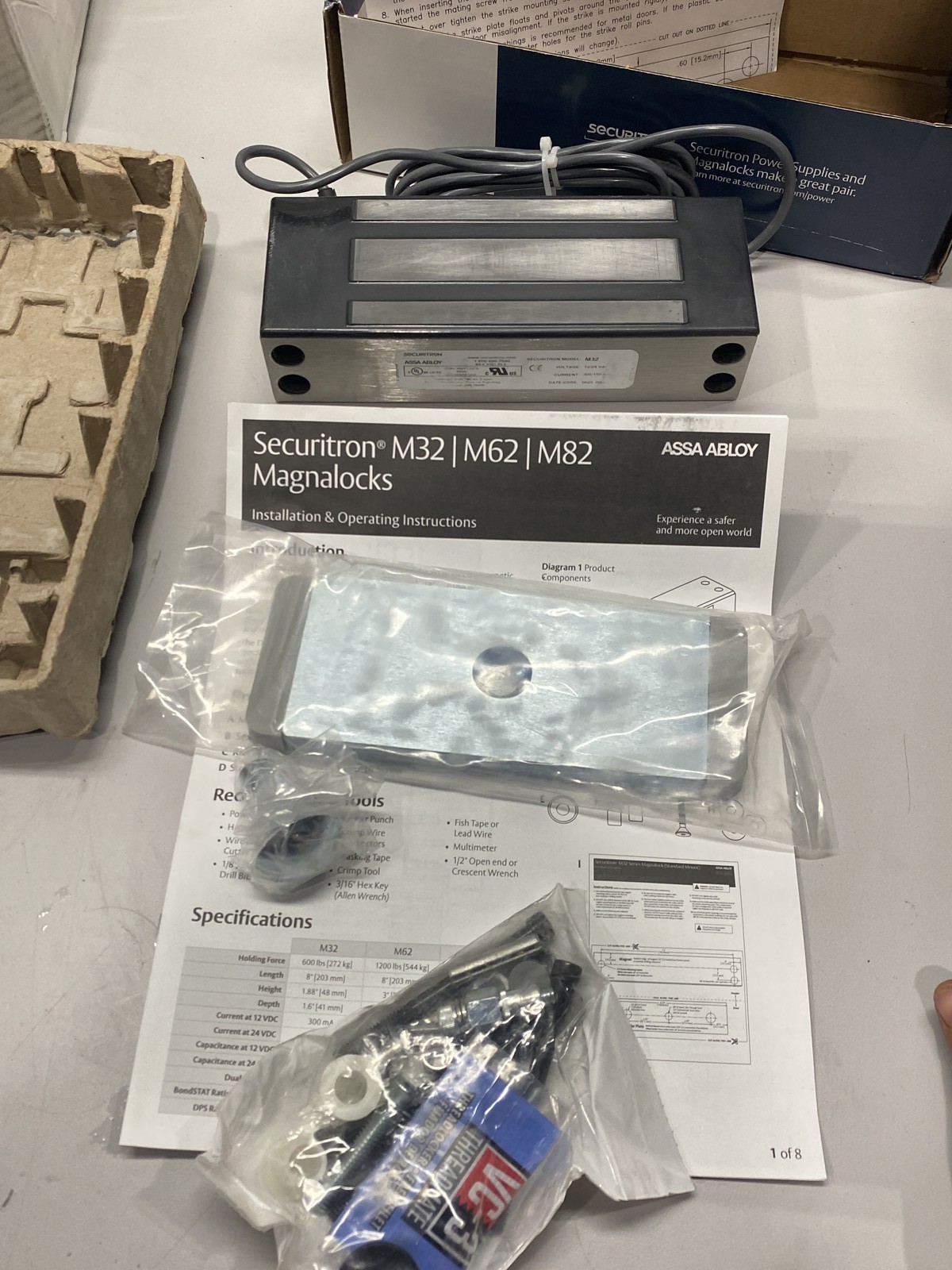 Assa Abloy Securitron M62BD Magnalock 12/24 VDC 1200 Pound Magnetic Door Lock