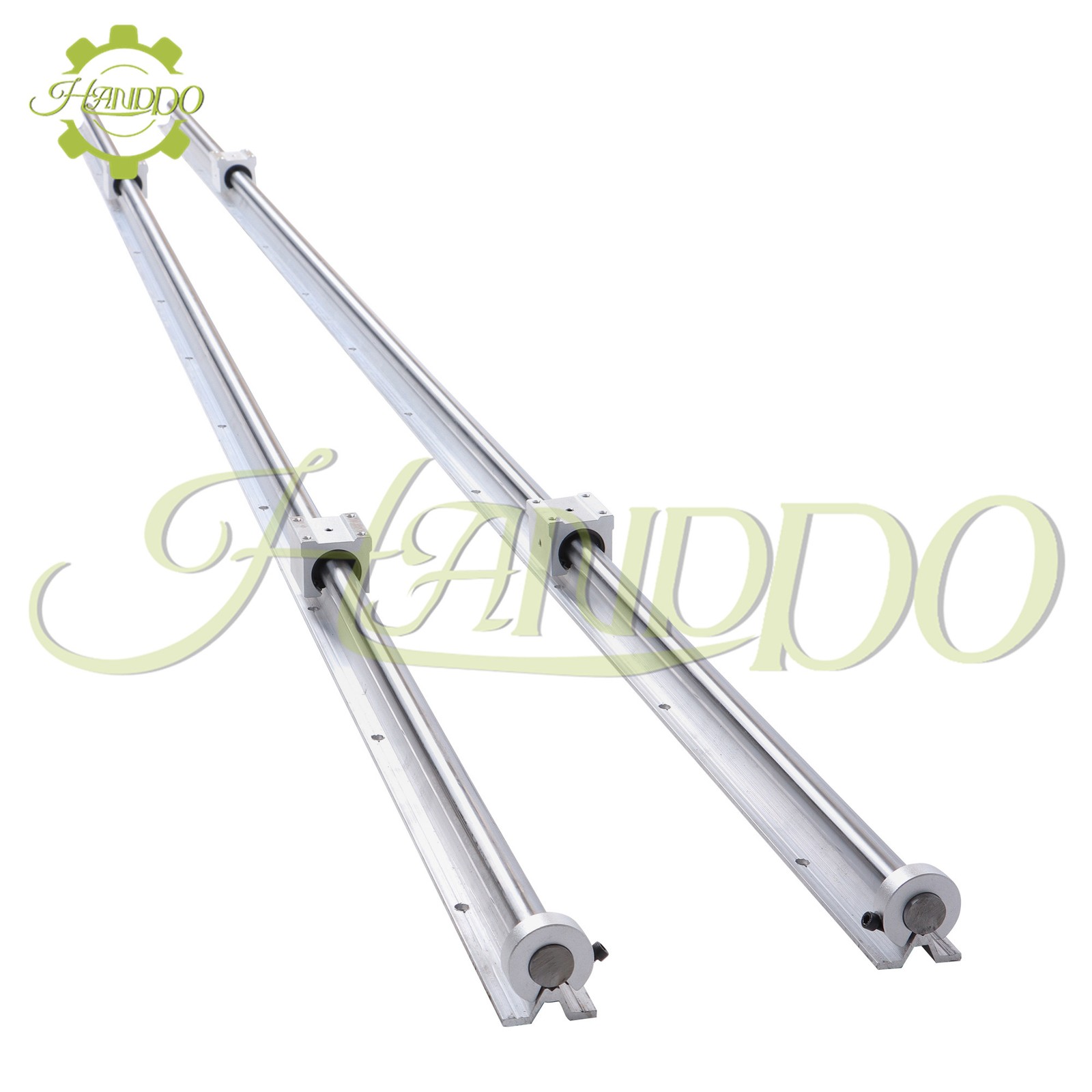 Linear Rails 2Pcs SBR20-2200mm & 4× SBR20UU Bearing Blocks & 4×20mm Fixing Rings